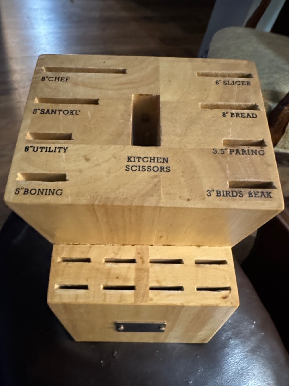 Natural Wood Knife Block Organizer - Unbranded